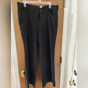 Straight leg, black dress pants.